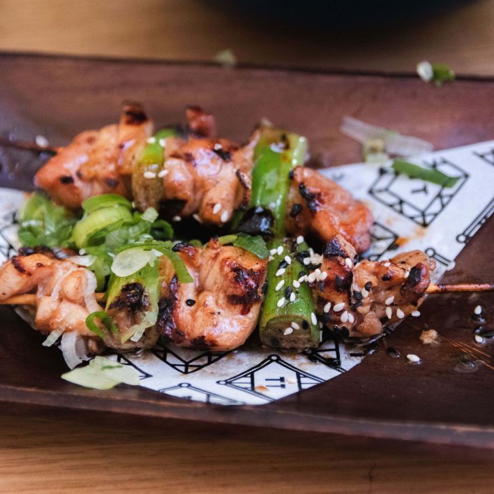 *chicken skewers: with choice of sauce