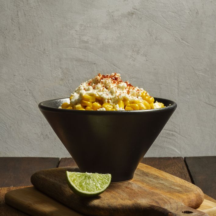 corn cups: avocado, black bean, spicy cilantro aioli