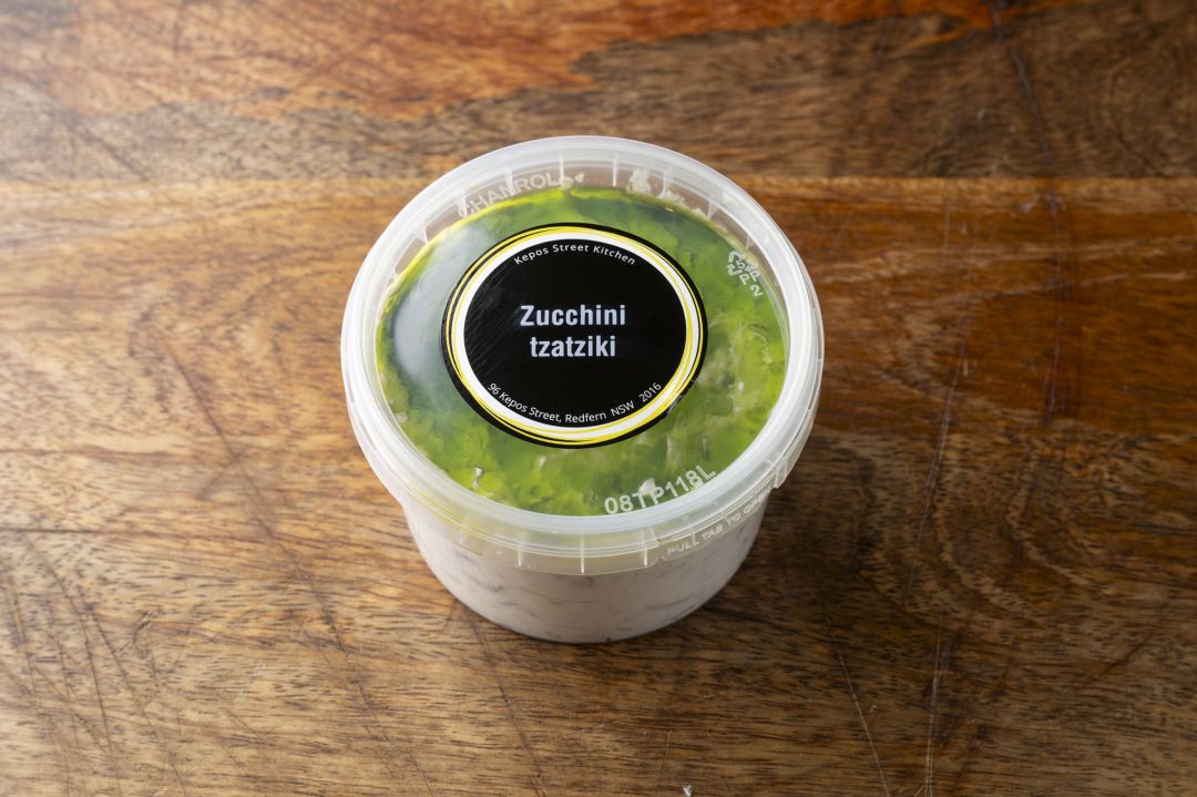 Zucchini tzatziki, mint, dill oil