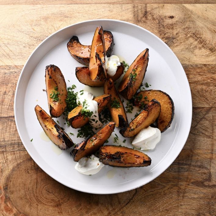 Roasted pumpkin, labneh, cumin seeds, honey