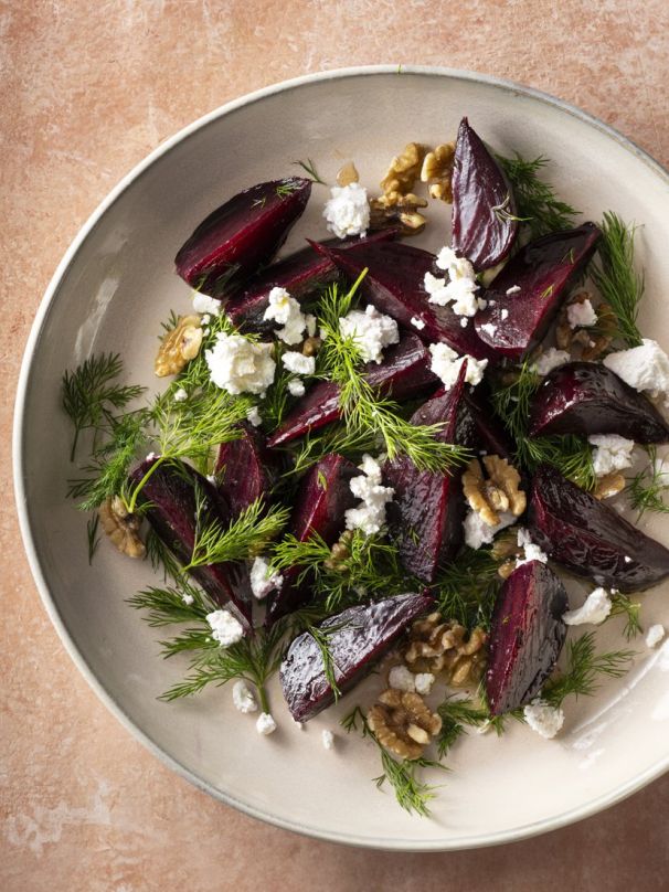 Beetroot, dill, feta, candied walnuts