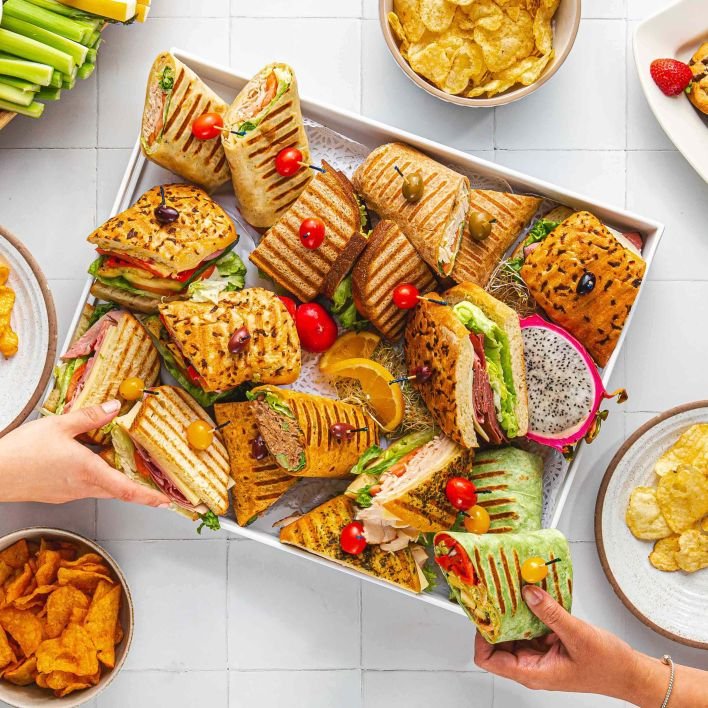 *assorted wraps and sandwiches platter