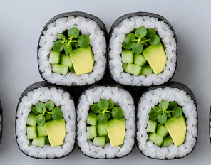 Avocado & Cucumber Futomaki, Shiso Cress